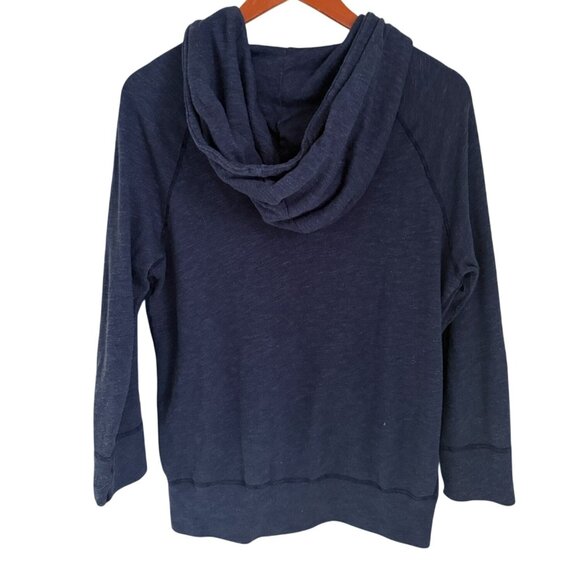 James Perse Navy Zip-Up Hoodie Size 4 With Pockets & Hood Supima & Modal Blend M - Picture 6 of 8